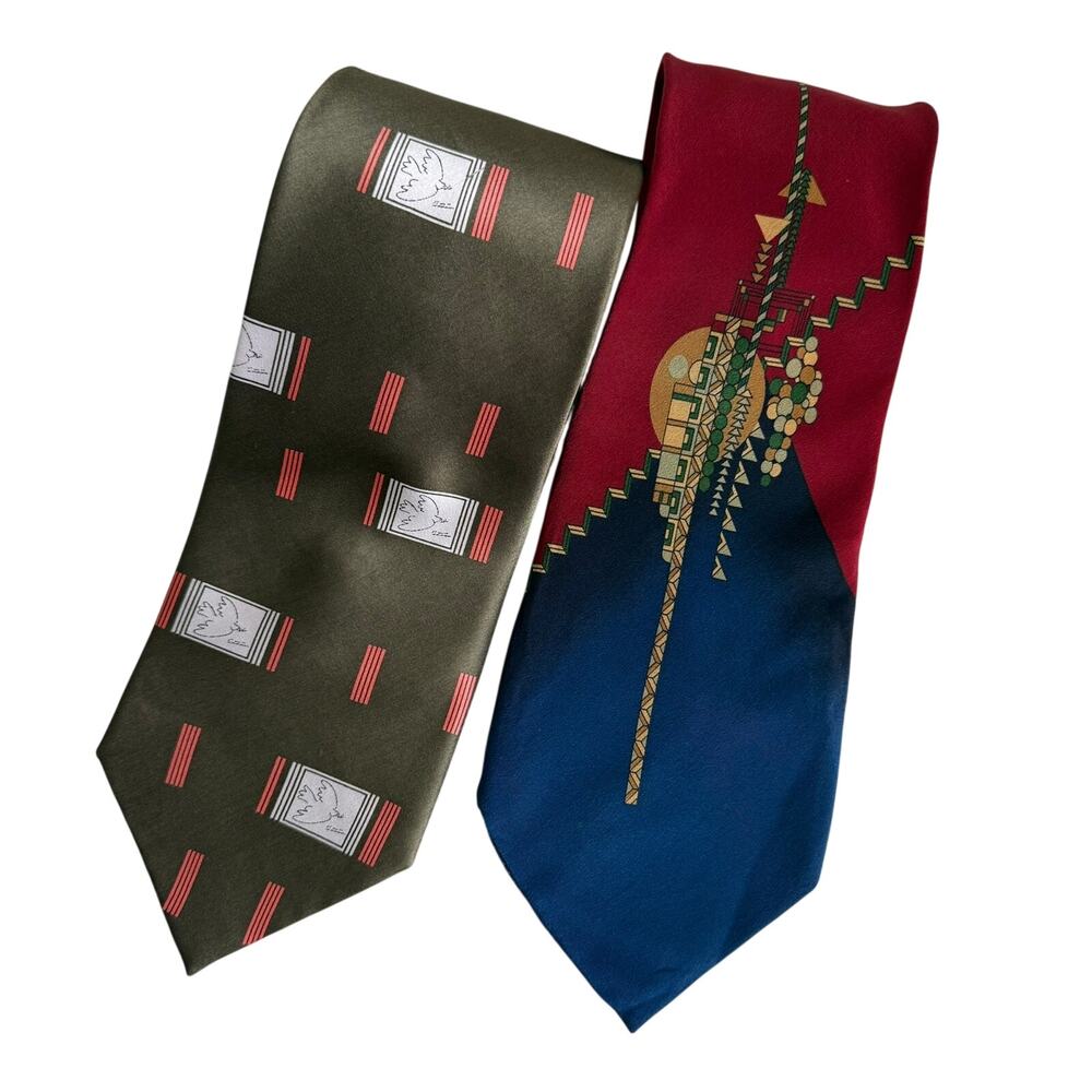 Picasso Frank Lloyd Wright Designer Tie Bundle Men’s Silk